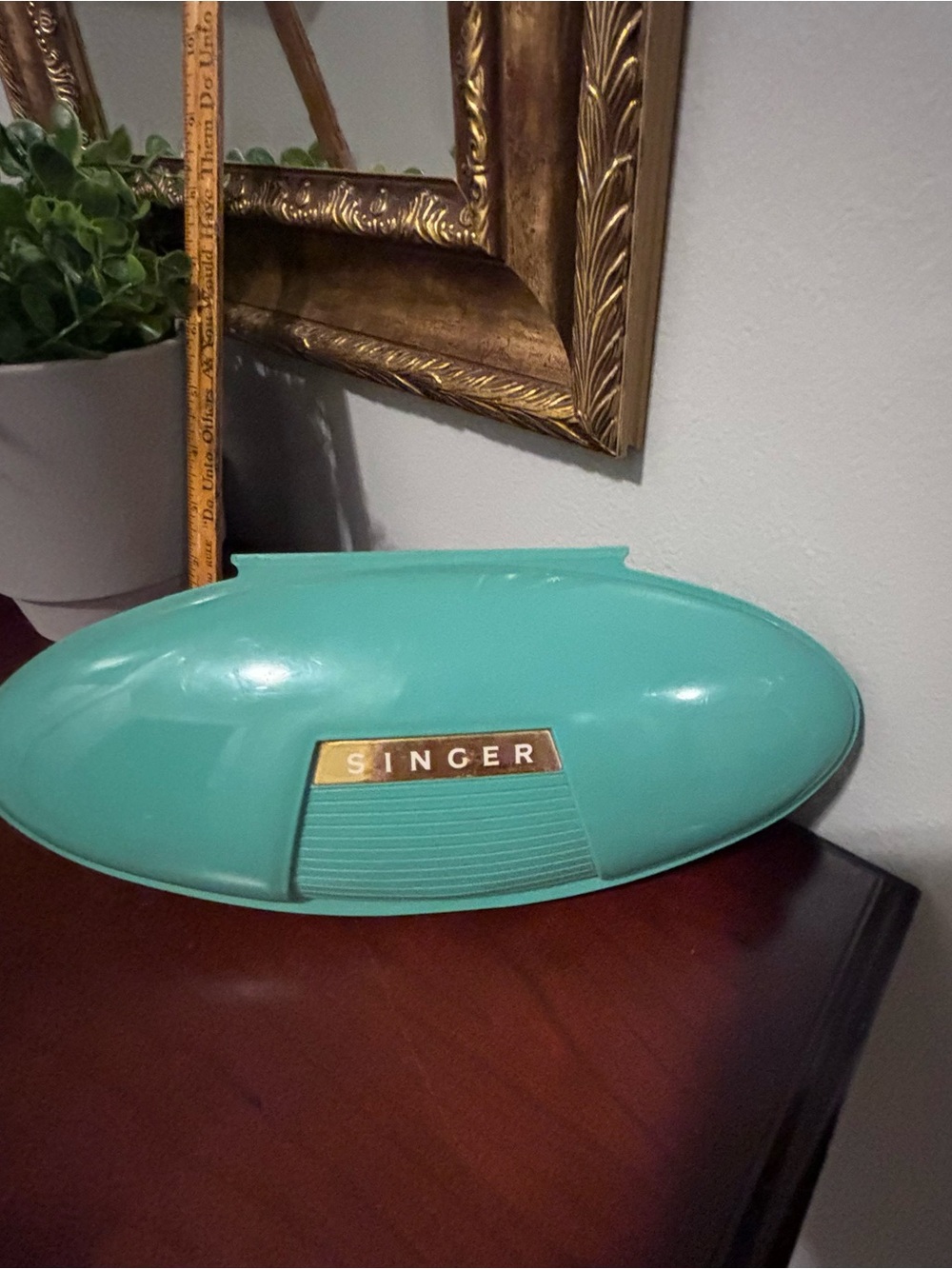 Vintage 1960 Singer Sewing Machine Buttonholer- Turquoise